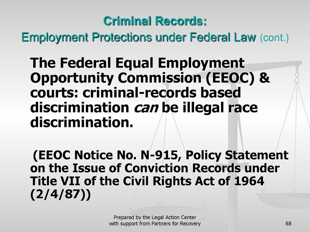 Legal Rights of People with Criminal Conviction Histories ppt download