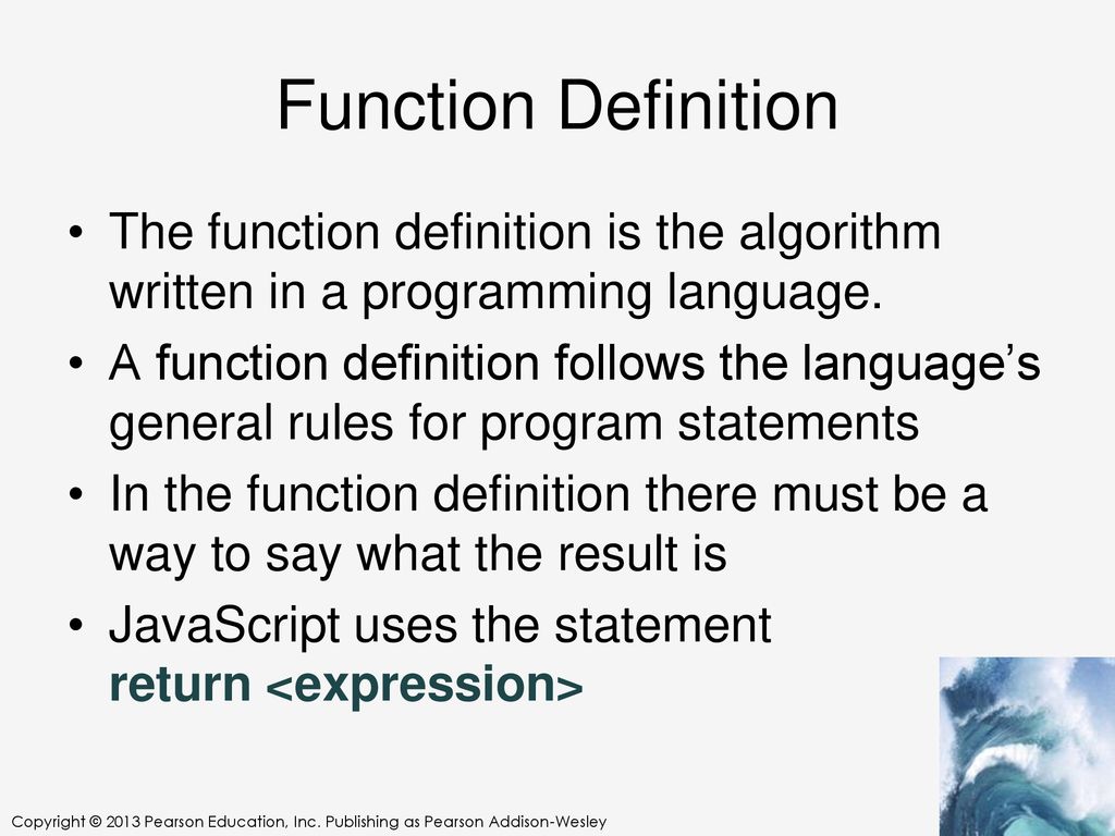 Learning Objectives Apply JavaScript rules for functions, declarations ...