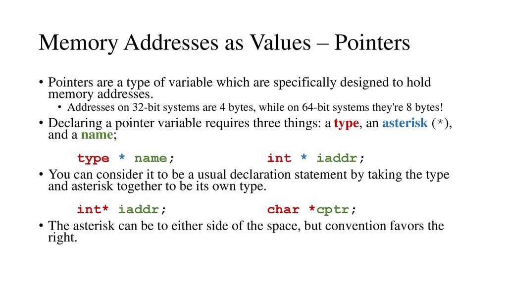 Bases and Representations, Memory, Pointers, Arrays, For-Loops - ppt ...