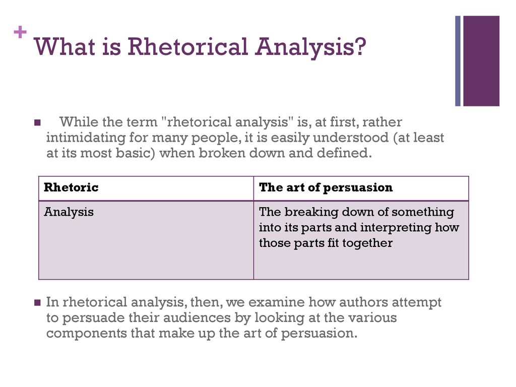 what does rhetorical analysis mean
