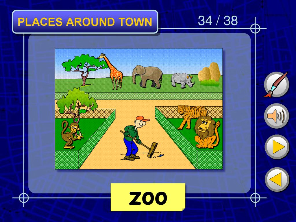 Переведи town. Places around Town. (Zoo38). Around Town.