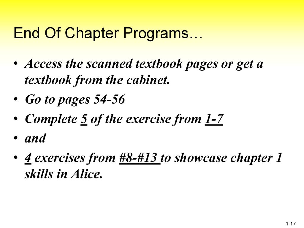 End Of Chapter Programs…