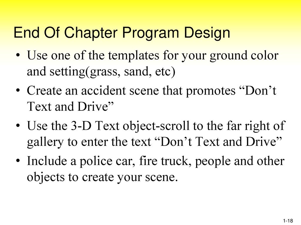 End Of Chapter Program Design