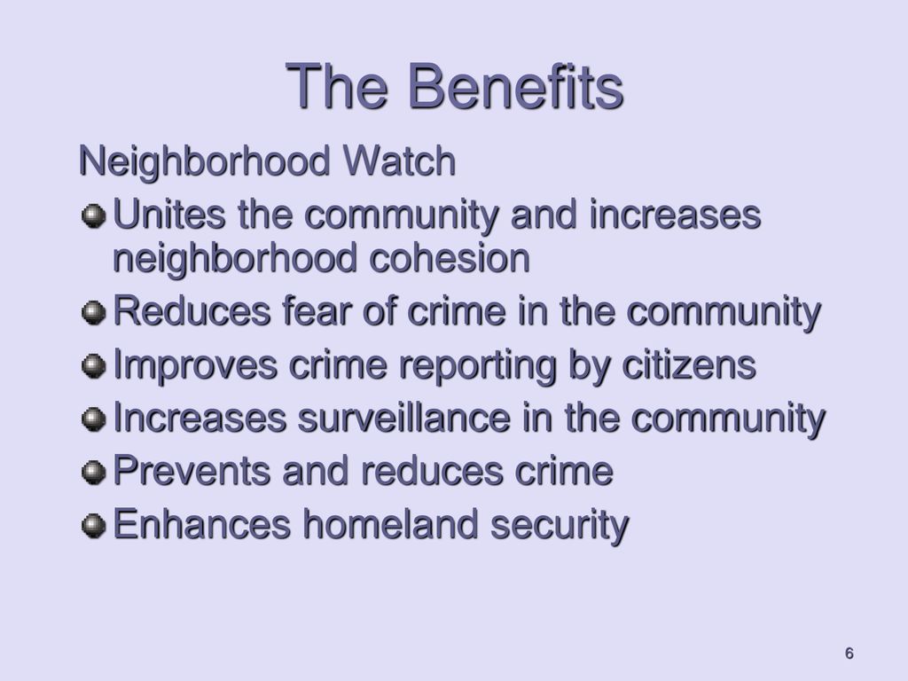 benefits of neighborhood watch