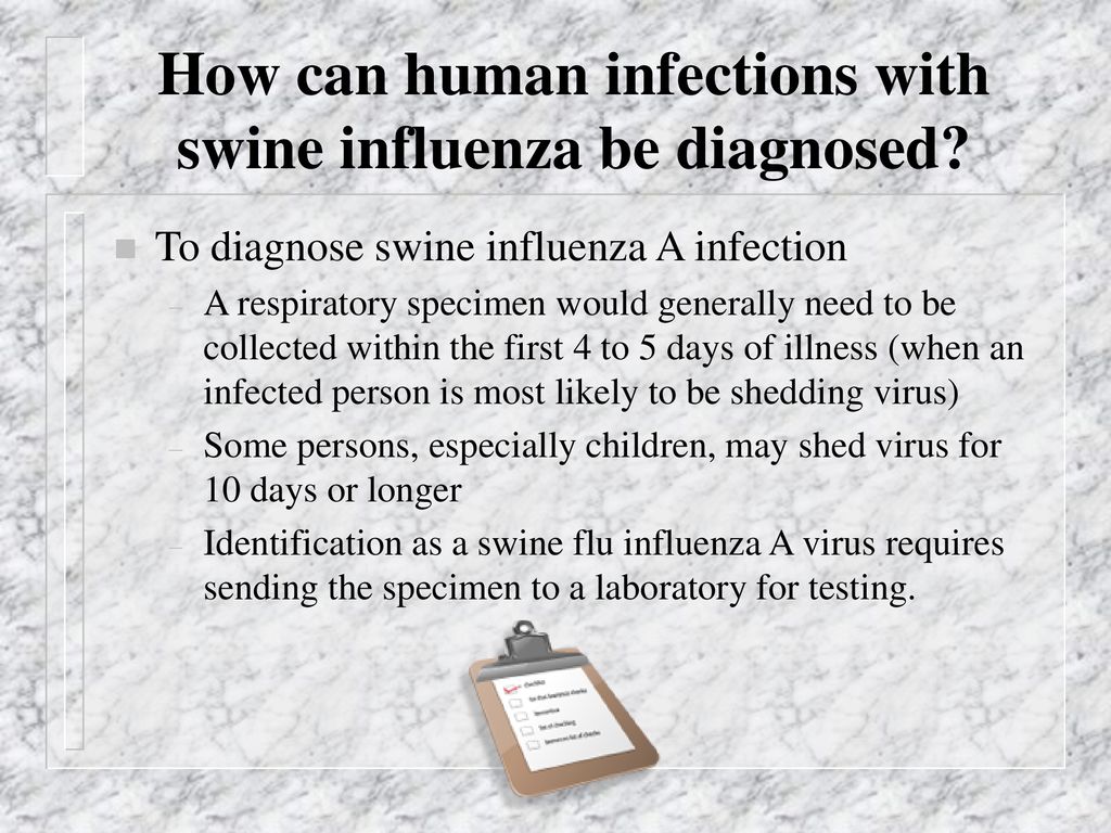 How can human infections with swine influenza be diagnosed
