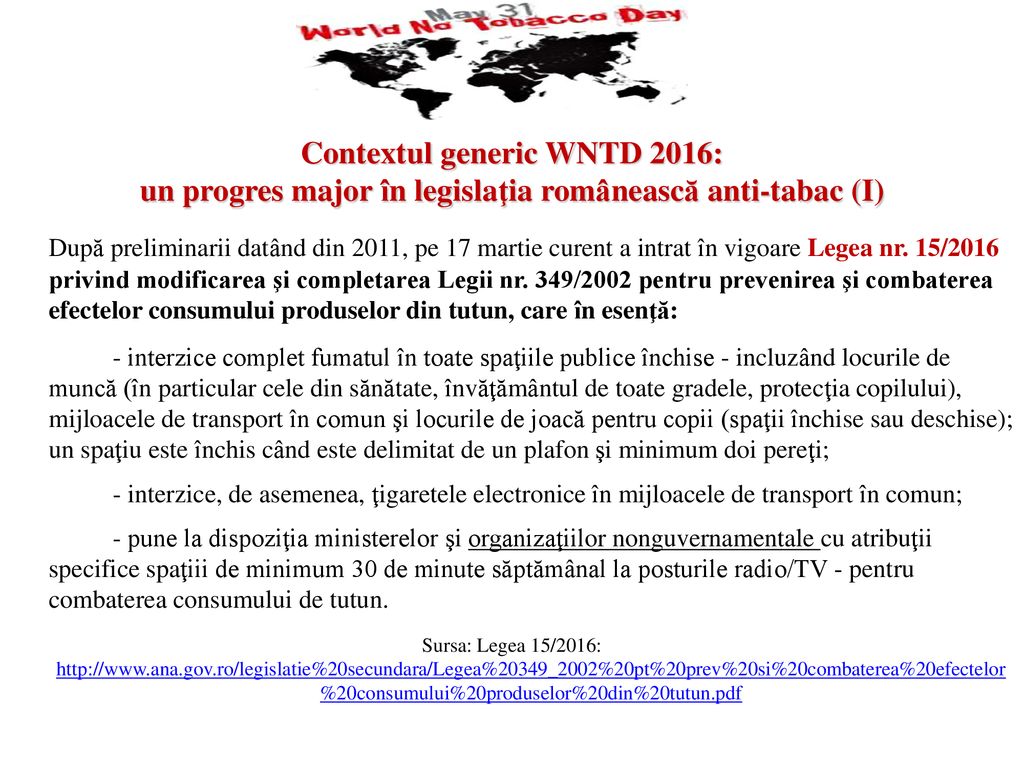 Ziua MondialÄƒ FÄƒrÄƒ Tutun World No Tobacco Day Wntd 31 Mai Ppt Download