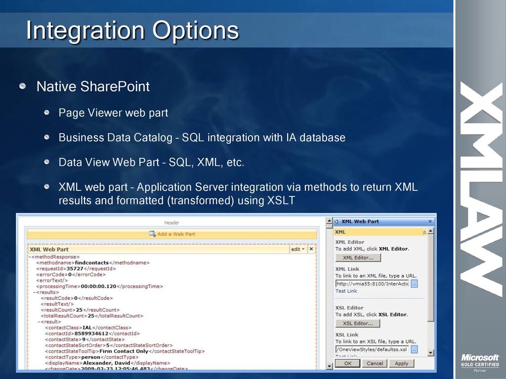 Integration Options Native SharePoint Page Viewer web part