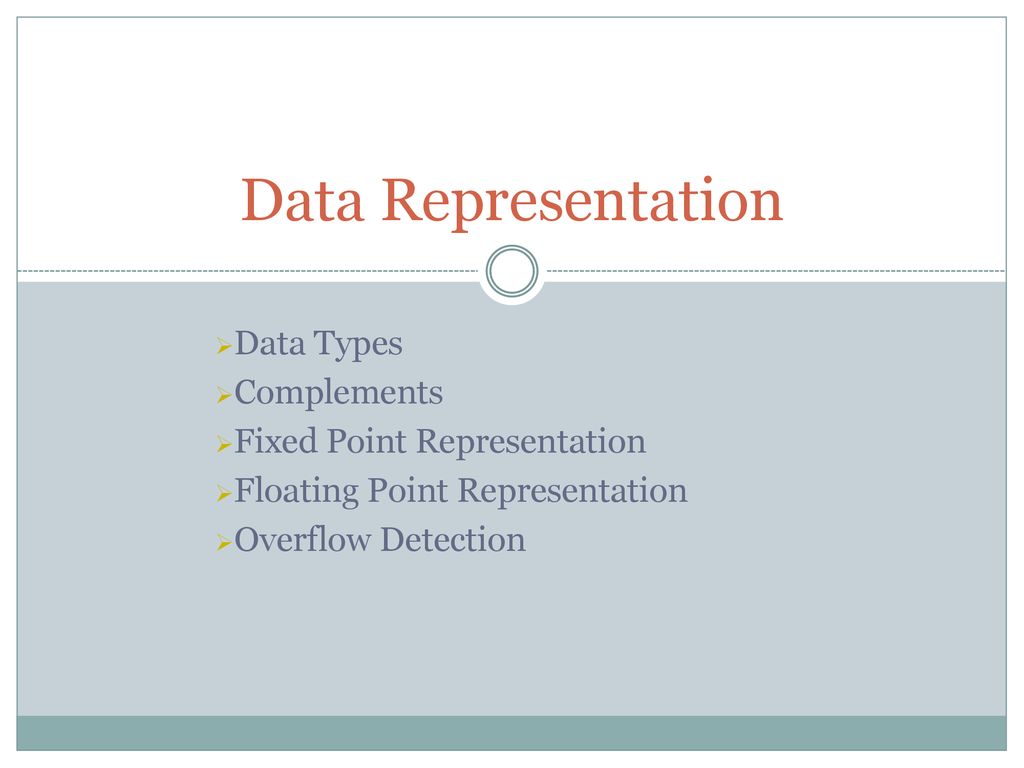Data representation data types complements fixed point representation