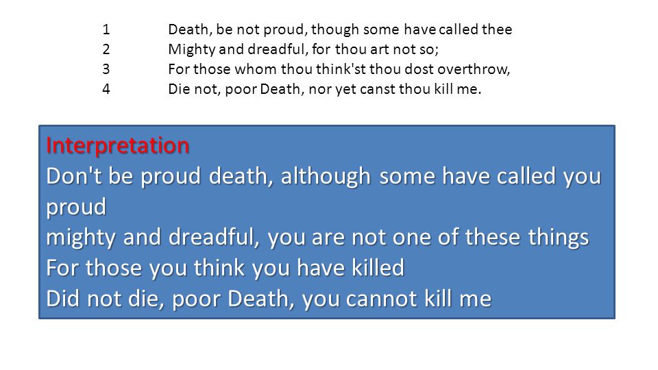 death be not proud john donne paraphrase