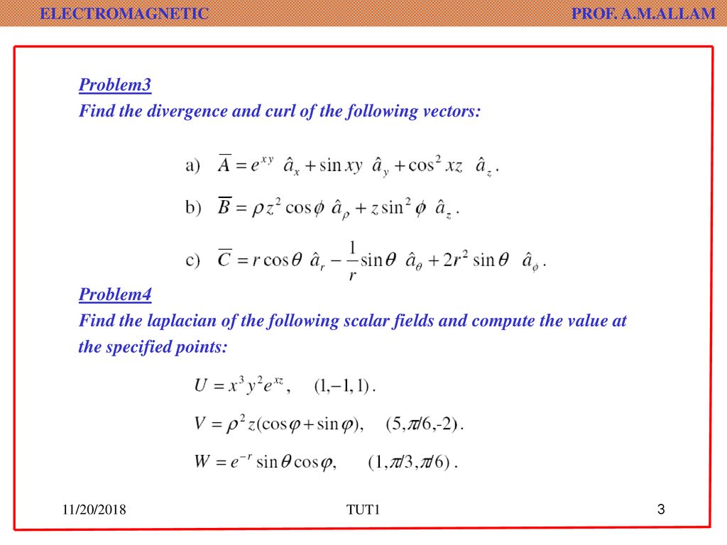 Tutorial1 Vector Analysis Problem Set 2 Ppt Download Tutorial1 Vector Analysis Problem Set 2 Ppt Download