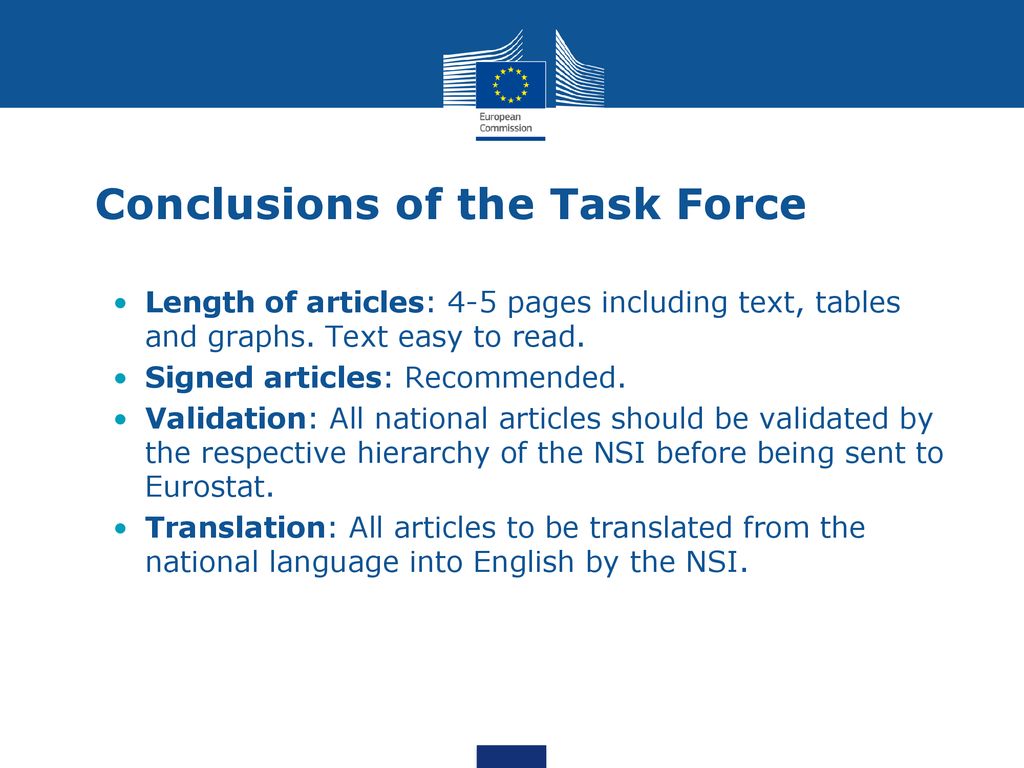 Conclusions of the Task Force