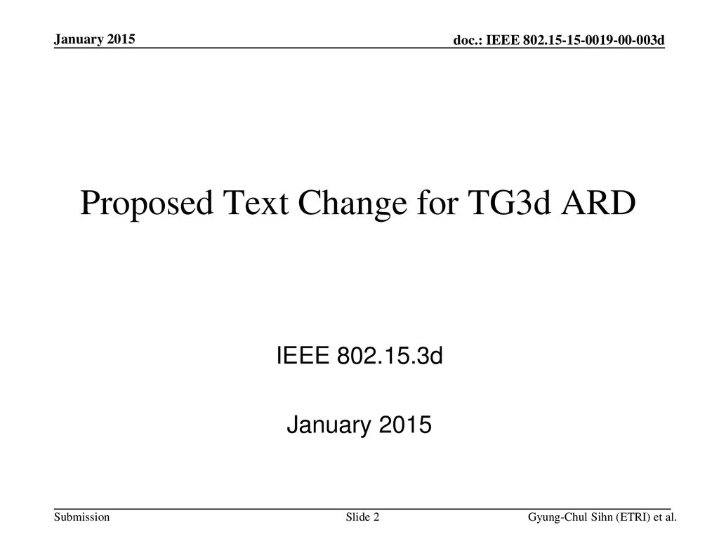 Proposed Text Change for TG3d ARD