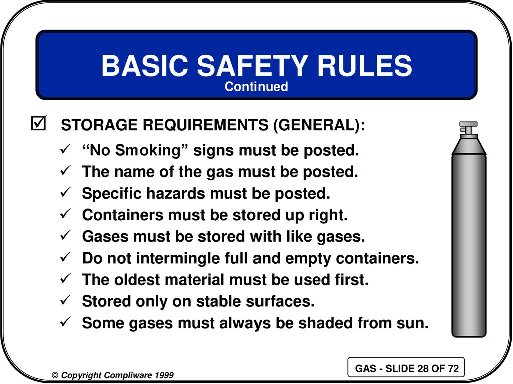 Osha Gas Cylinder Storage Requirements