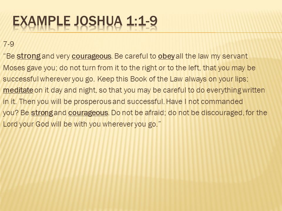 Example Joshua 1:1-9