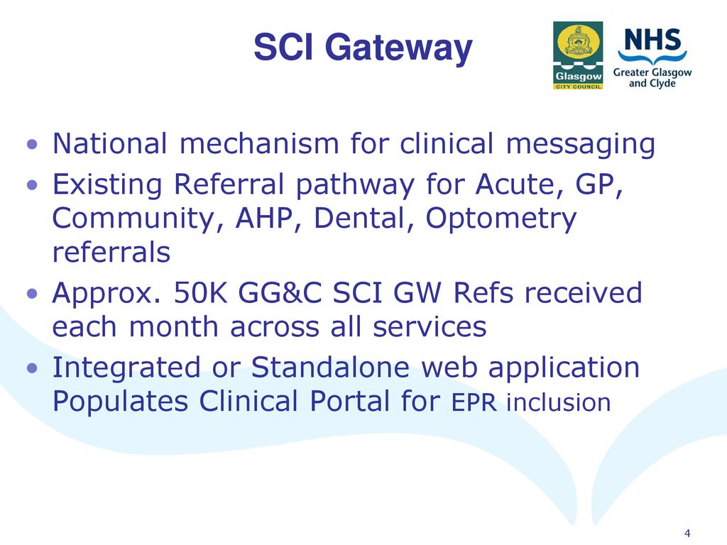 SCI Gateway National mechanism for clinical messaging