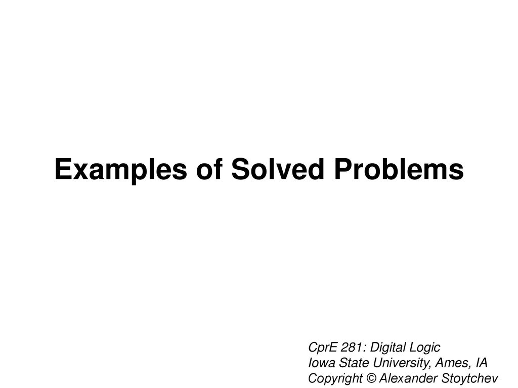 Examples of Solved Problems