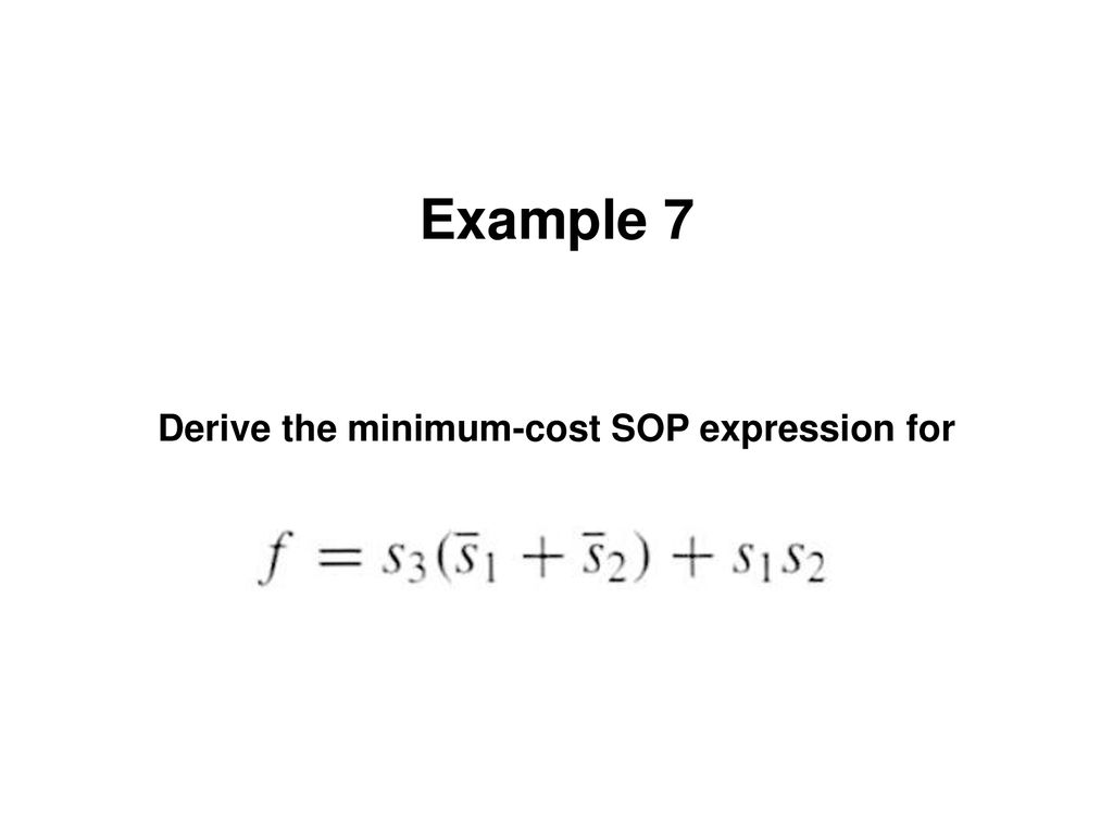 Derive the minimum-cost SOP expression for