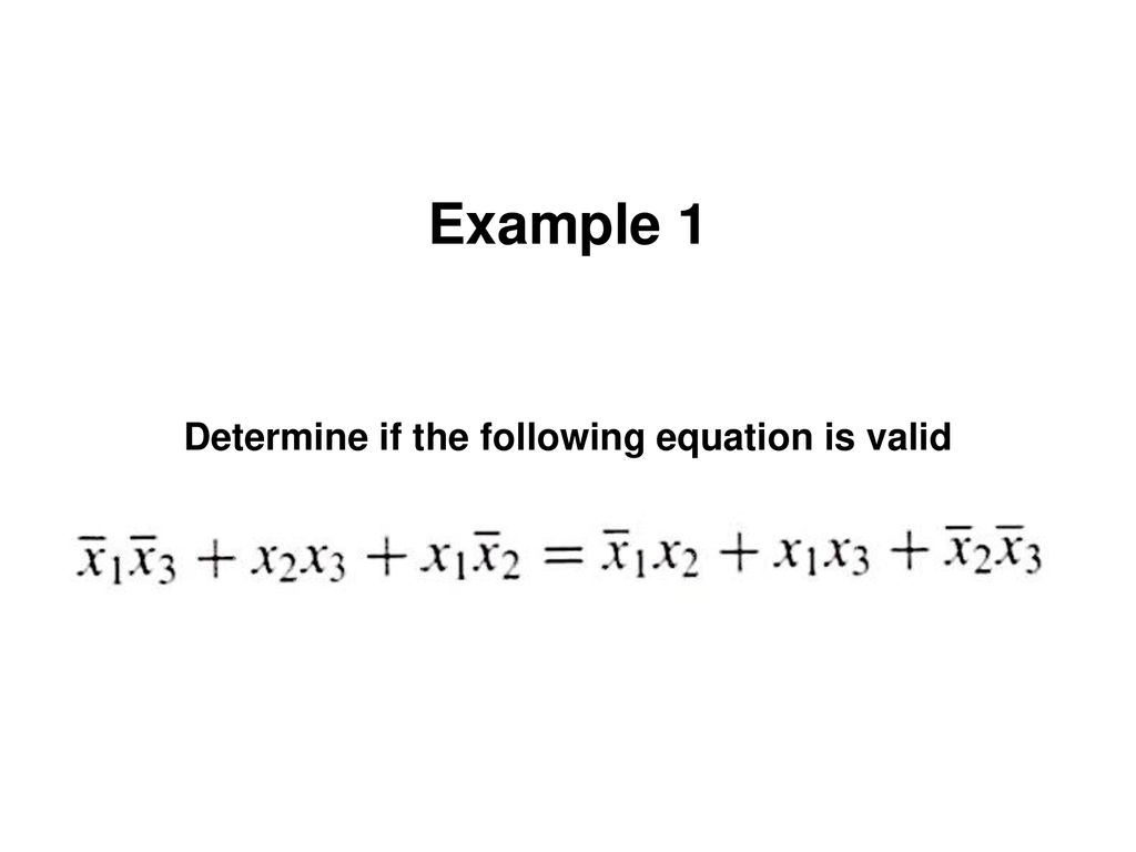 Determine if the following equation is valid