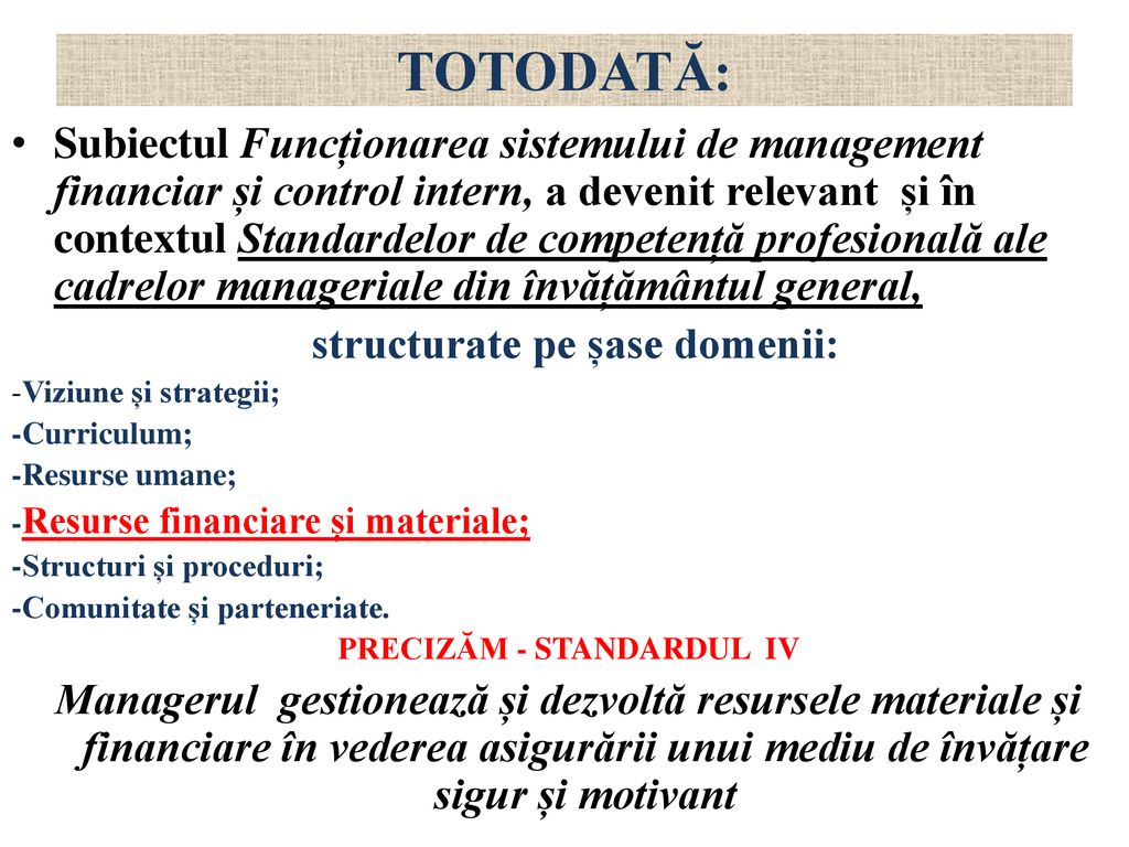 FuncÈ›ionarea Sistemului De Management Financiar È™i Control Intern Ppt Download