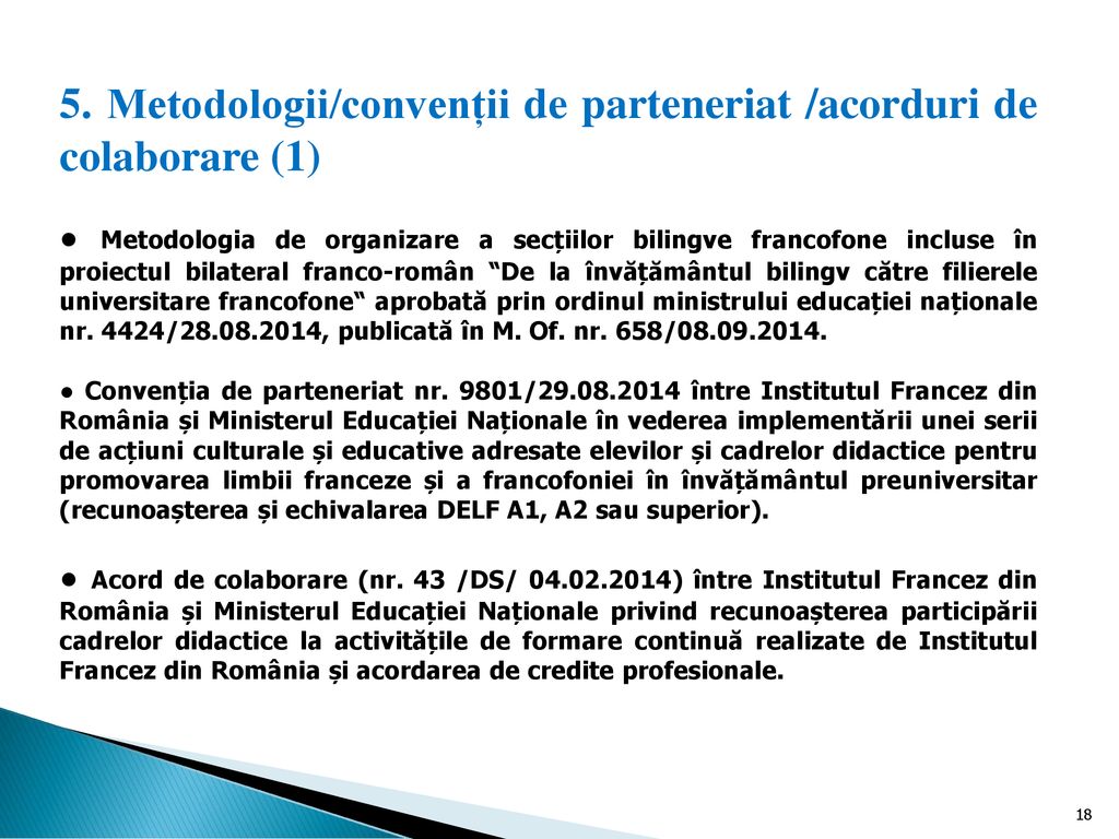 5. Metodologii/convenții de parteneriat /acorduri de colaborare (1)