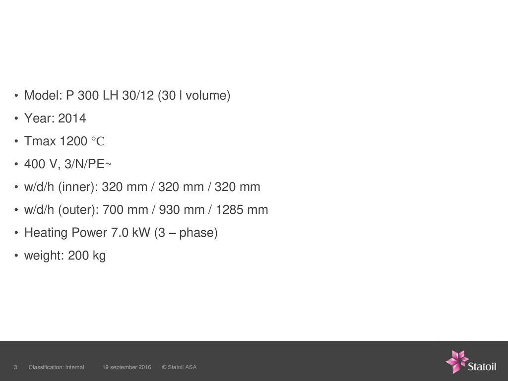 Nabertherm P 300 Ht Oven Classification Internal C Statoil Asa Ppt Download