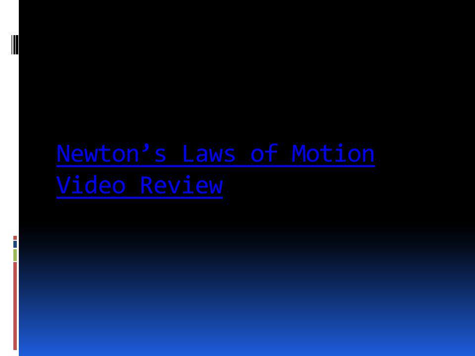 Newton’s Laws of Motion Video Review