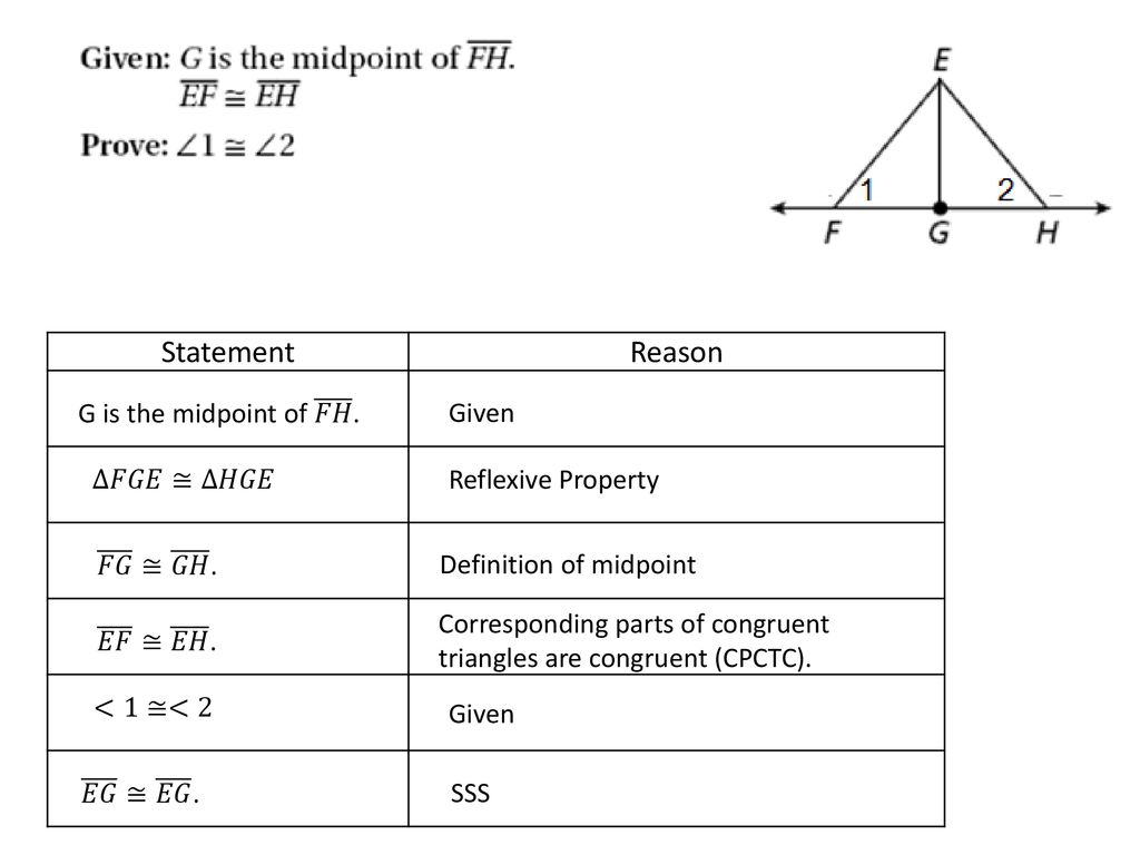 Two-Column Triangle Proofs - ppt download Within Triangle Proofs Worksheet Answers