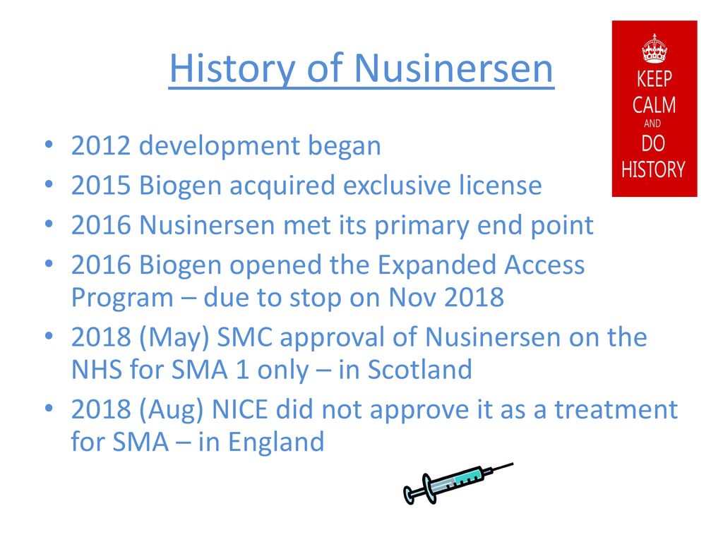 History of Nusinersen 2012 development began