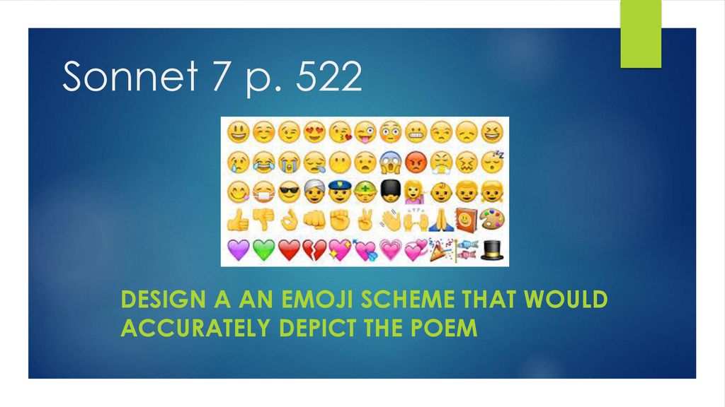 Design a an emoji scheme that would accurately depict the poem