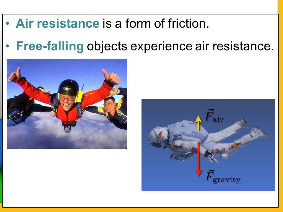 Air resistance is a form of friction.