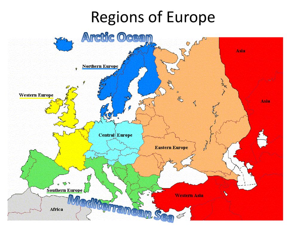 Regions Of Europe Arctic Ocean Mediterranean Sea Ppt Download
