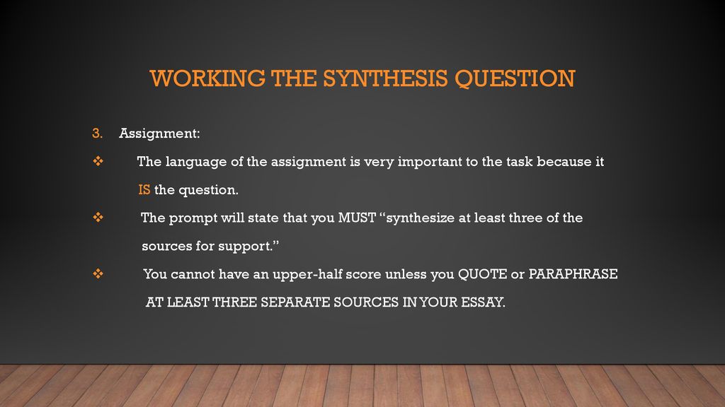 what is a synthesis question