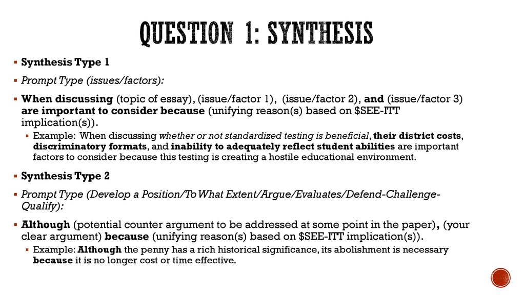 synthesis essay prompt example