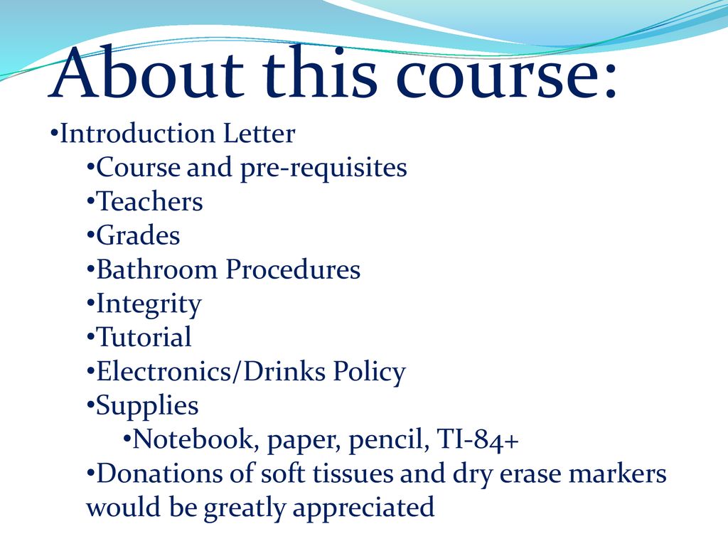 About this course: Introduction Letter Course and pre-requisites