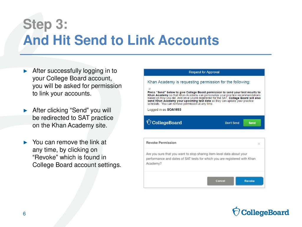 Step 3: And Hit Send to Link Accounts
