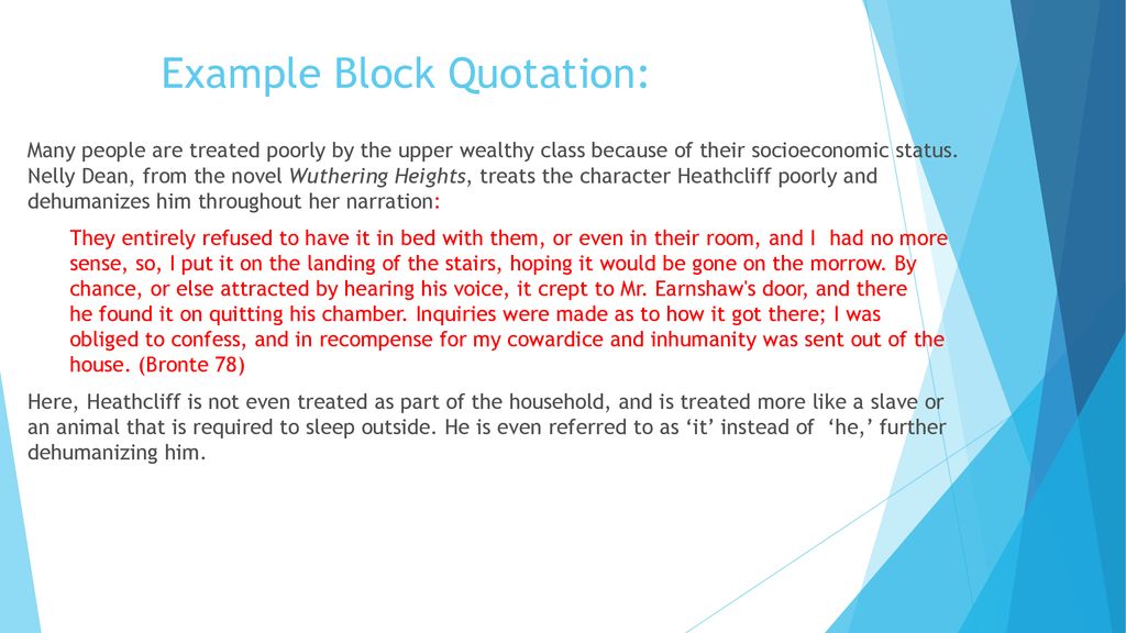 Mla Block Quotation Example