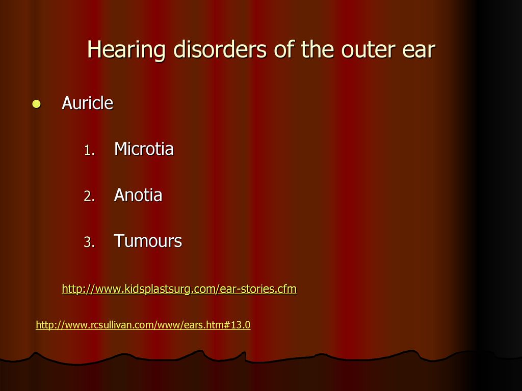 Hearing disorders of the outer ear