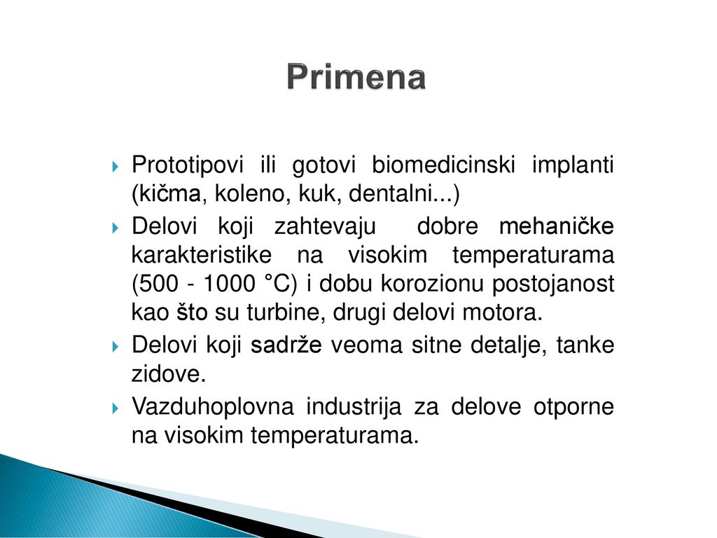 Pregled Rp Materijala Za Izradu Implantata Ppt Download
