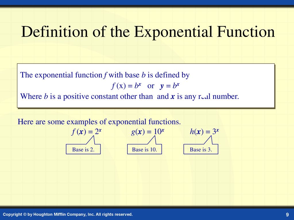 Exponential Functions and Their Graphs - ppt download