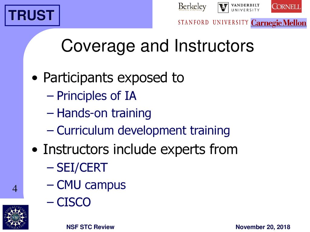 Coverage and Instructors