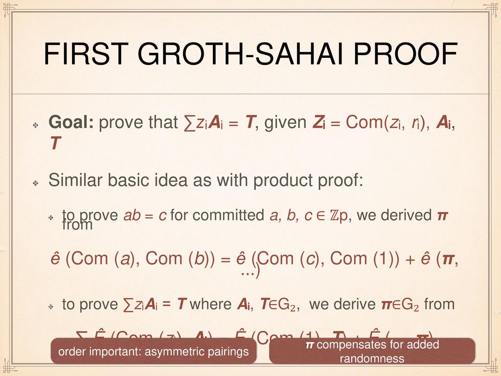 Cryptographic Protocols 14 Lecture 14 Groth Sahai Proofs Ppt Download
