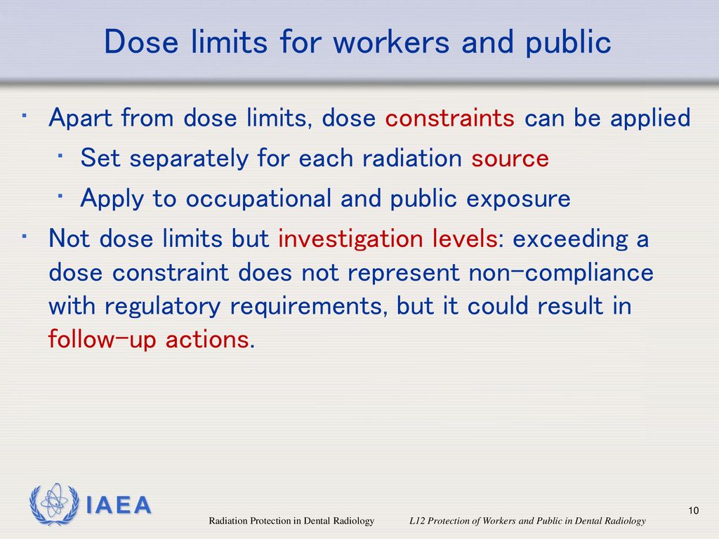 Dose limits for workers and public