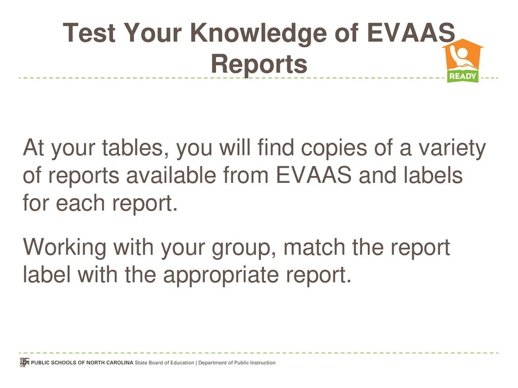Test Your Knowledge of EVAAS Reports