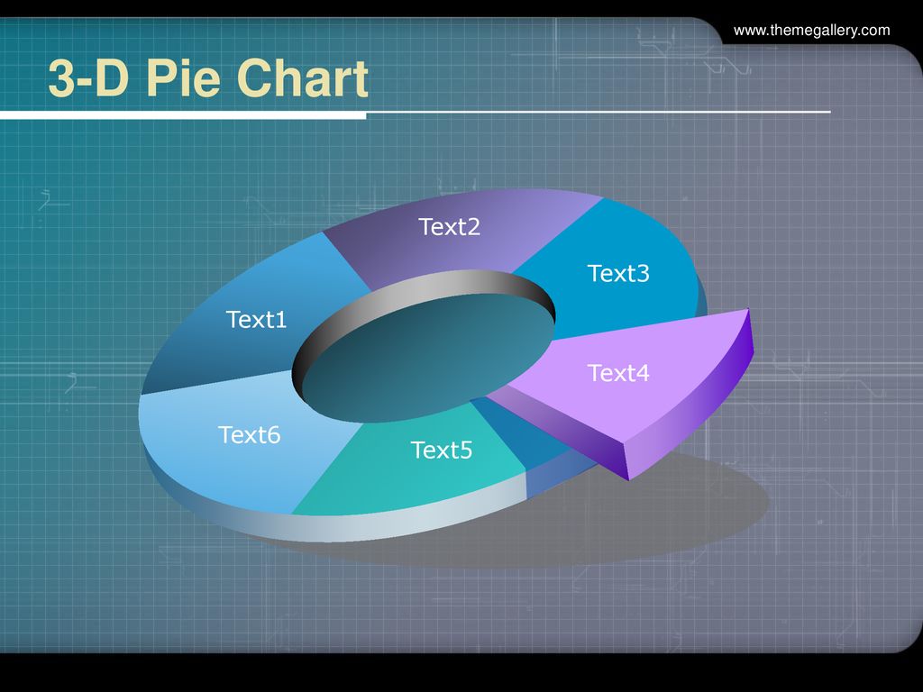 3-D Pie Chart Text2 Text3 Text1 Text4 Text6 Text5
