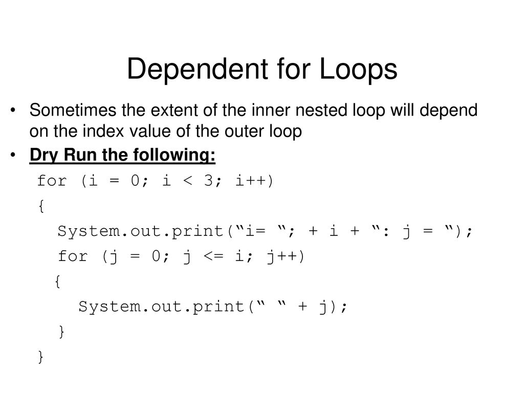 Nested Loop Review and Two-Dimensional Arrays - ppt download