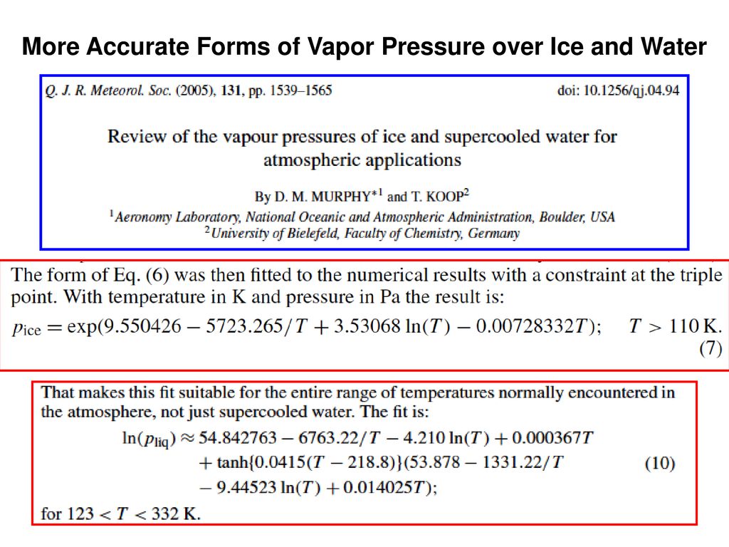 Water Vapor Calculation Ppt Download