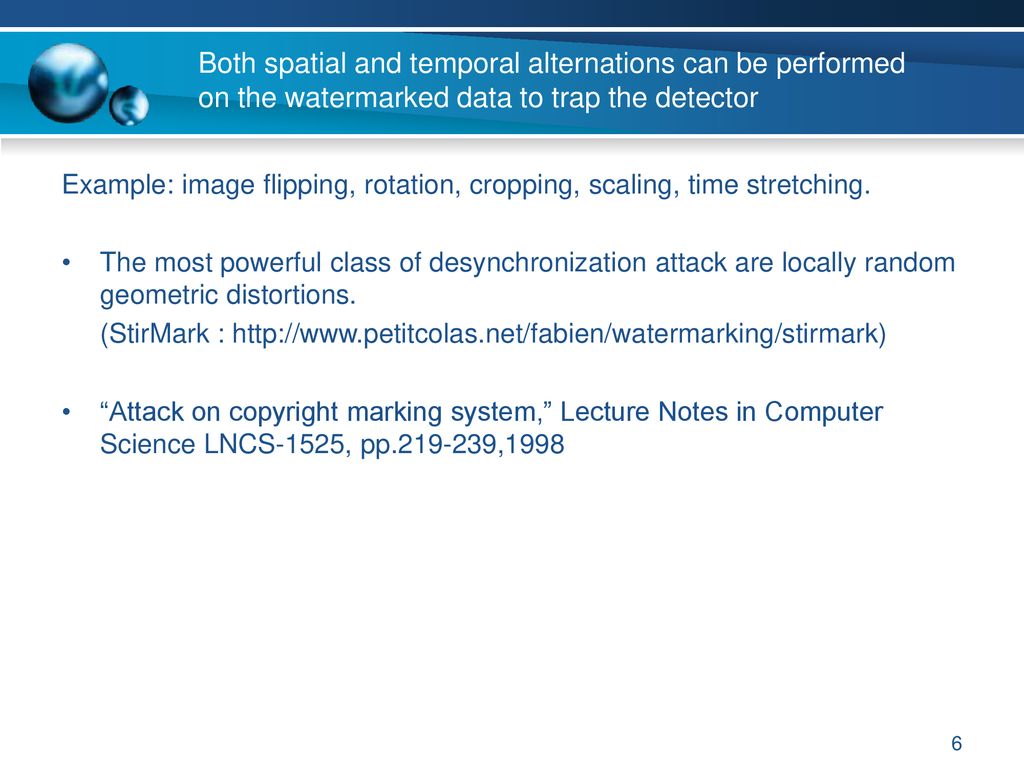 Signal coherent watermarking schemes ppt download