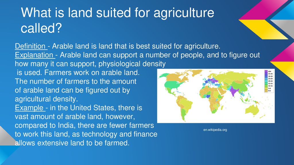 What is land suited for agriculture called