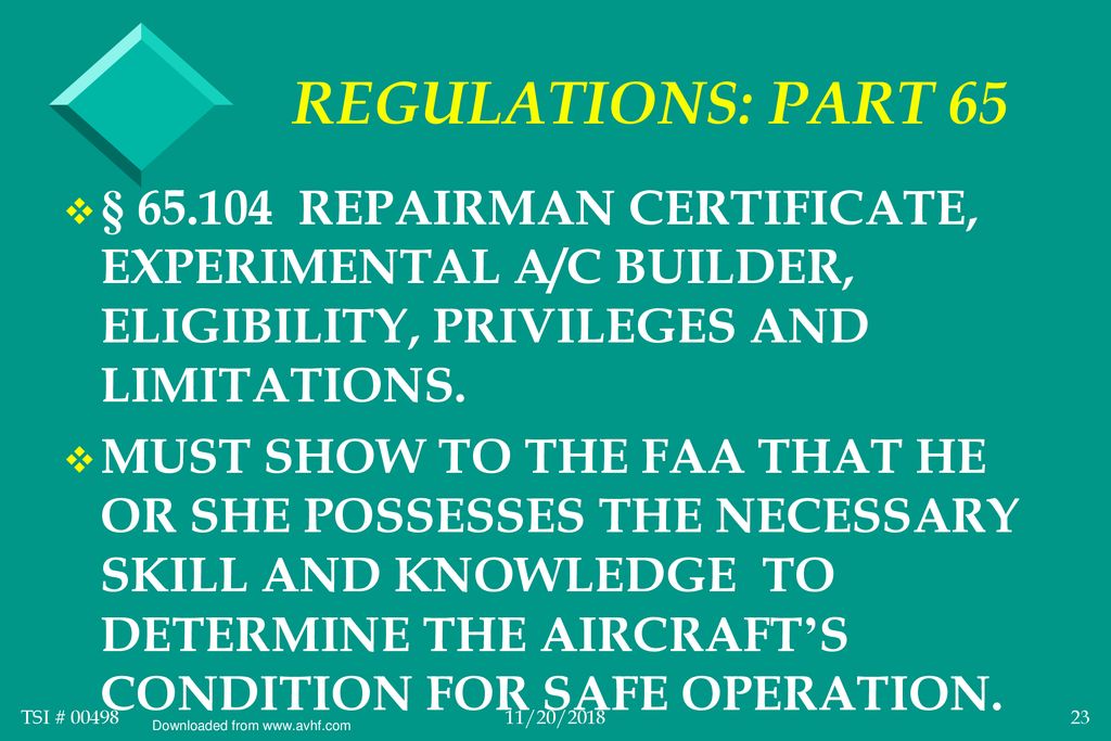 CERTIFICATION OF AMATEUR BUILT AIRCRAFT ppt download