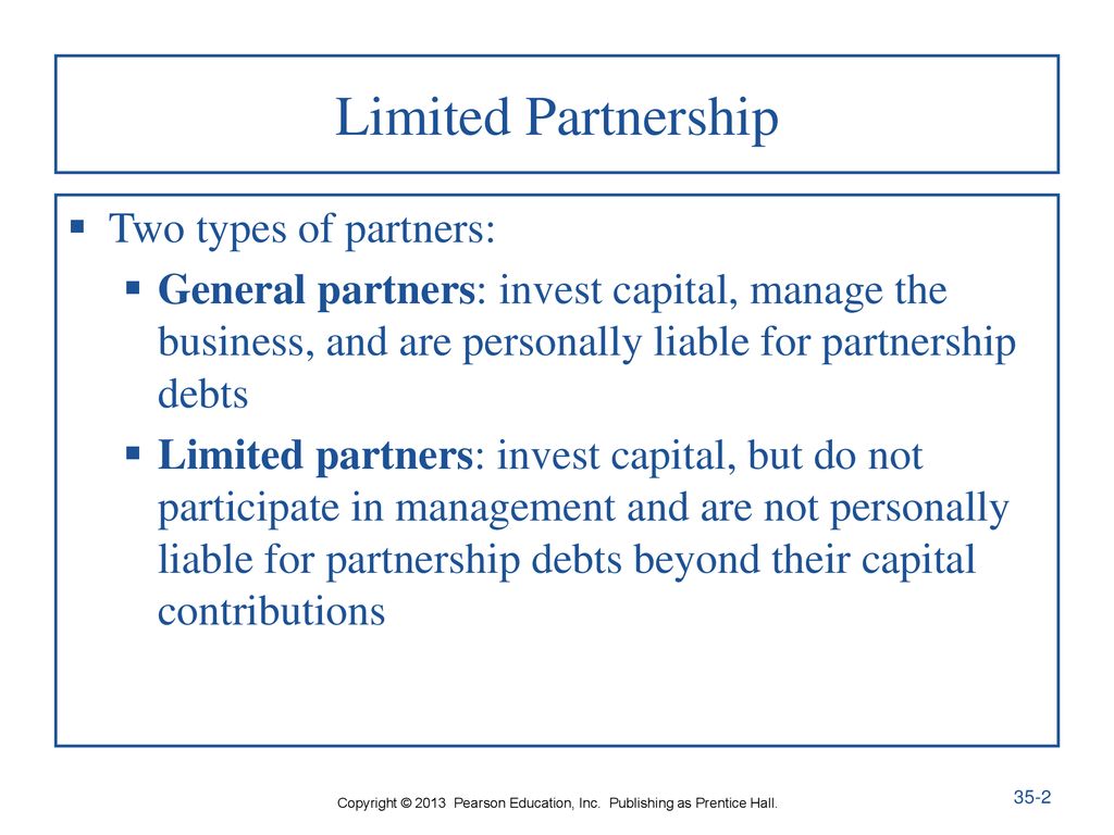 Chapter 35 Limited Partnerships And Special Partnerships Ppt Download